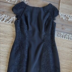 Maggy London Black Midi Dress with Lace Details